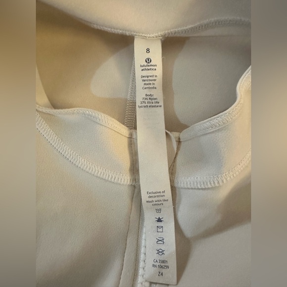 Lululemon Wild Abandon One Piece Swimsuit – White Zipper – Size 8 - Picture 10 of 10